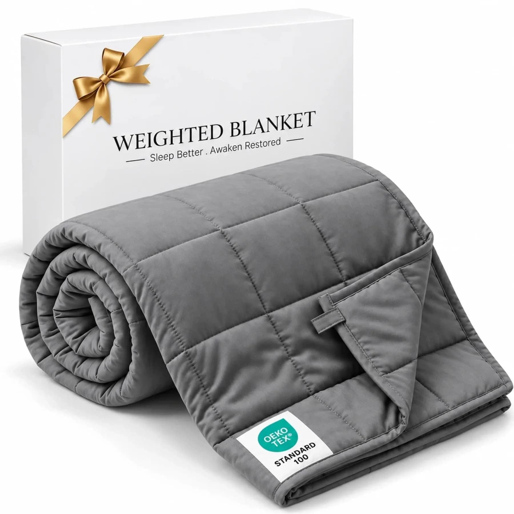 Smart Queen Weighted Blanket for Adults 20 lbs | Breathable Heavy Throw for Deep Sleep — Grey-60"x80" 20lb