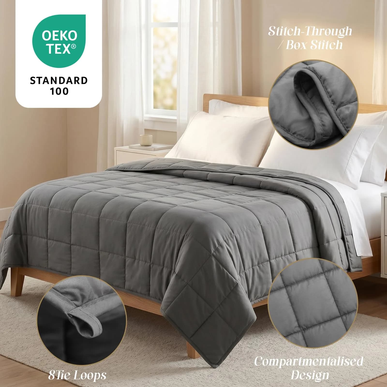 Smart Queen Weighted Blanket for Adults 15 lbs | Twin Size Breathable Heavy Throw Blanket for 120-160 lbs thumbnail 4