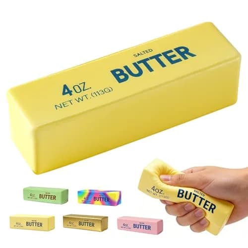 OPOM Butter Squishy Toy Yellow 13.5cm (5.3in) | Soft Scented Fidget Toy for Stress Relief thumbnail 1