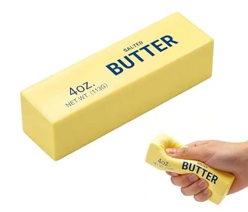OPOM Butter Squishy Toy Amber 13.6cm (5.35 inch) | Slow Rising Sensory Stress Relief thumbnail 1