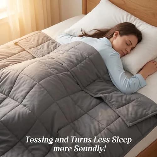 Smart Queen Weighted Blanket for Adults 41” x 60” | 5 lb Heavy Throw for Deep Sleep thumbnail 3