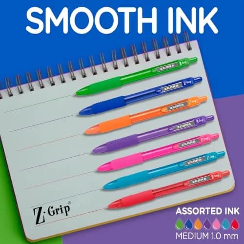 Zebra Pen Z-Grip Recycled Ballpoint Pen, Purple Ink, 1.0mm, 12-Pack | GRS Certified Recycled Material thumbnail 3