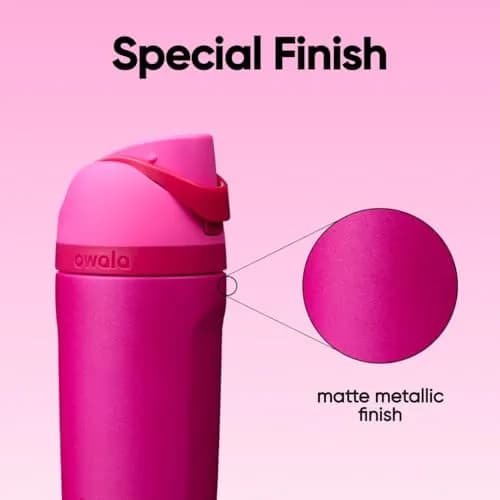 Owala FreeSip Kids Stainless Steel Water Bottle 16 oz Read My Lips | Insulated & Leak-Proof for Daily Hydration thumbnail 5