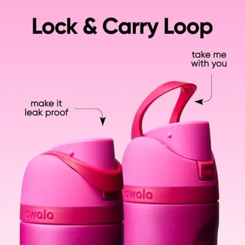 Owala FreeSip Kids Stainless Steel Water Bottle 16 oz Read My Lips | Insulated & Leak-Proof for Daily Hydration - view 3