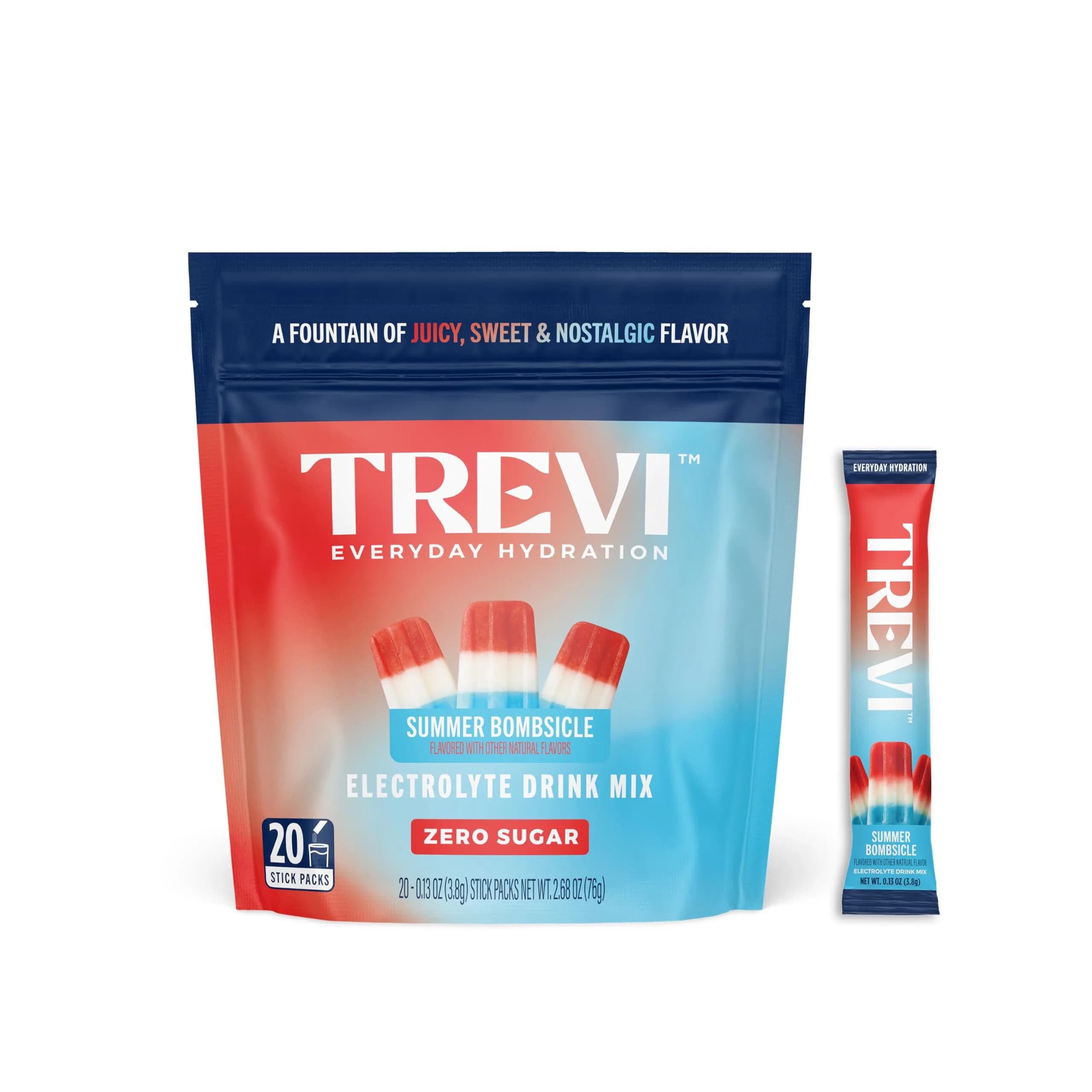 TREVI™ Everyday Sugar Free Electrolytes Drink Mix Powder Packets, 20 Count | Hydration Enhancer with Vitamins & Minerals - main product image