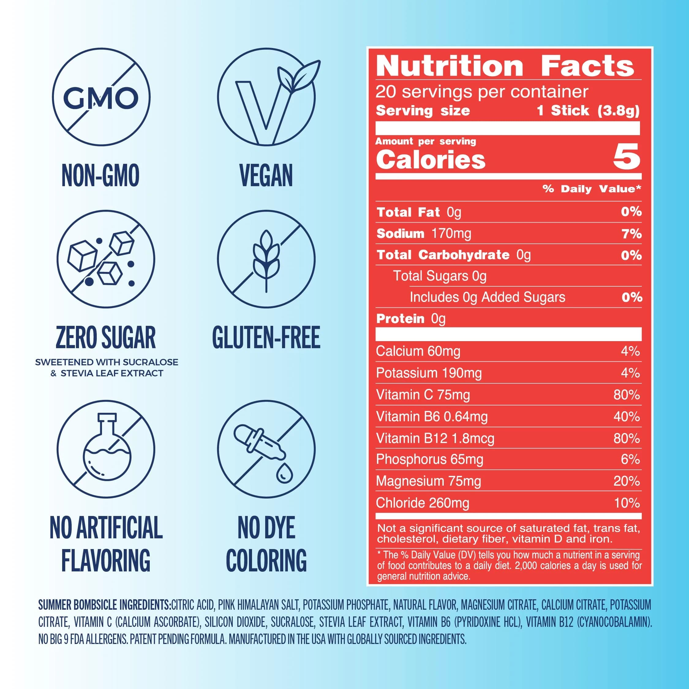 TREVI™ Everyday Sugar Free Electrolytes Drink Mix Powder Packets, 20 Count | Hydration Enhancer with Vitamins & Minerals - view 3
