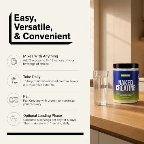 NAKED Pure Micronized Lemon Lime Creatine Monohydrate 1000g (2.2lb) | Vegan, Gluten-Free, Non-GMO thumbnail 6