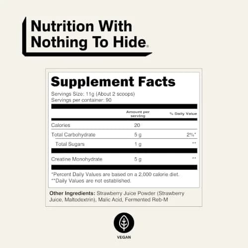 NAKED Creatine Strawberry Flavored Creatine Monohydrate Powder 90 Servings (35.2 oz / 1 kg) | Muscle Growth & Vegan Formula thumbnail 5