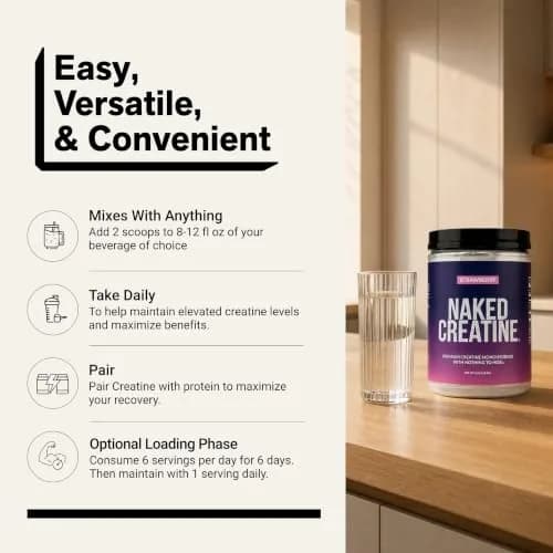 NAKED Creatine Strawberry Flavored Creatine Monohydrate Powder 90 Servings (35.2 oz / 1 kg) | Muscle Growth & Vegan Formula thumbnail 6