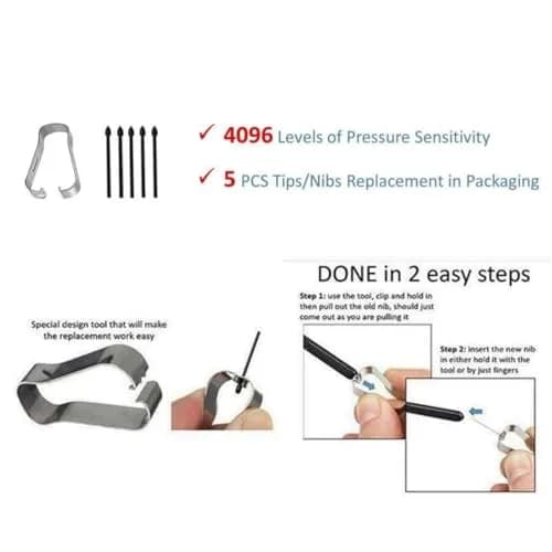 Qenw S26 Ultra S Pen Replacement for Samsung Galaxy S26 Ultra Stylus Pen, with 5 PCS Tips/Nibs Replacement (Black) | 4096 Pressure Levels thumbnail 4