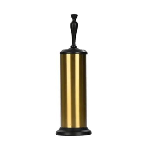 J&V TEXTILES Toilet Brush with Holder Set 41.19 cm (16.22 in) | Aged Brass/Matte Black thumbnail 3