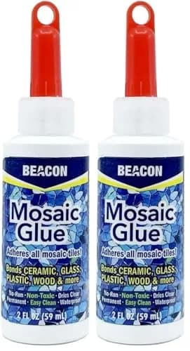 Beacon Mosaic Glue - Non-Toxic & Water Resistant, 4 Fl Oz (Pack of 2) | Bonds All Tiles & Surfaces thumbnail 1