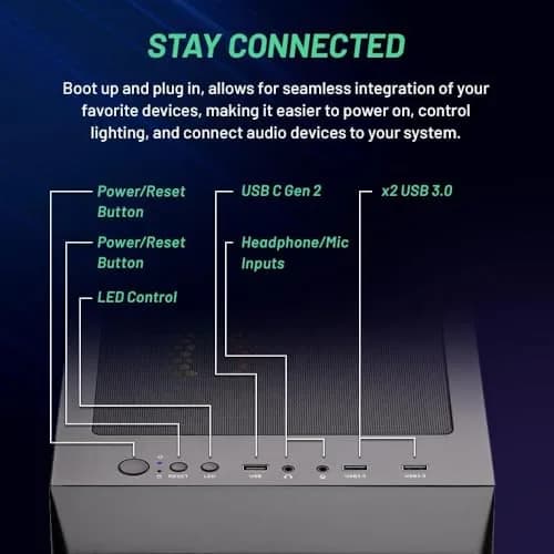 Skytech Gaming Nebula Gaming PC, AMD Ryzen 5 8400F 4.2GHz, AMD RX 9060 8GB VRAM, 1TB NVMe SSD, 32GB DDR5 RAM 5200, Windows 11, Desktop thumbnail 5