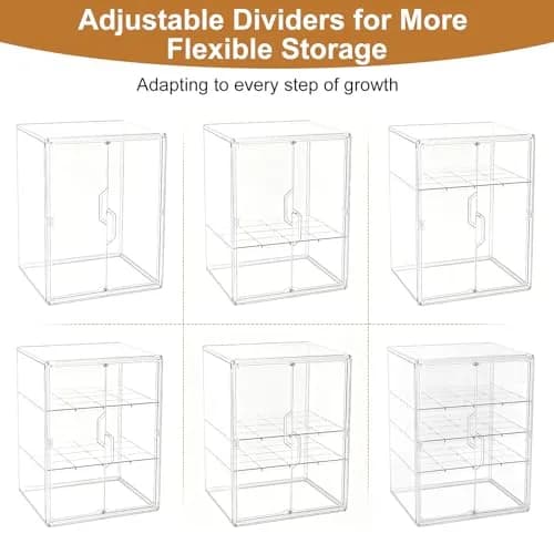 ERTIUANIO 4-Tier Baby Bottle Organizer with Double Doors | Clear Acrylic Countertop Cabinet Storage thumbnail 6