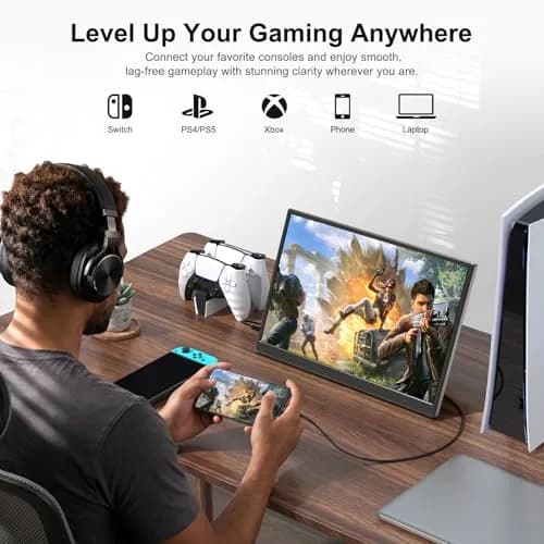 WCV 14 Inch Portable Monitor 1920×1200 IPS | Ultra-Slim Travel Display for Gaming & Work thumbnail 5