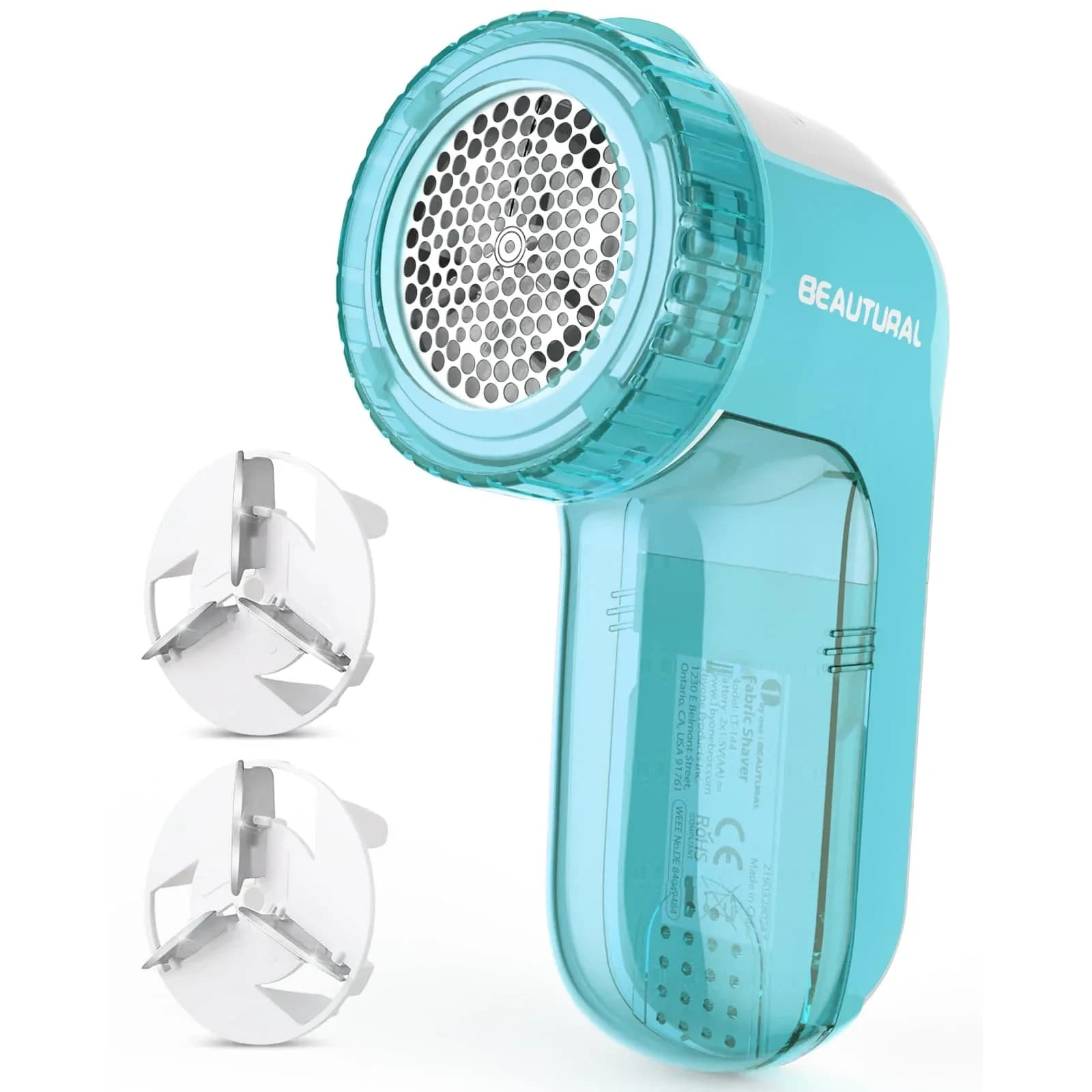 BEAUTURAL Fabric Shaver and Lint Remover, Portable Sweater Defuzzer with 2 Extra Blades | Battery Operated for Garments - main product image