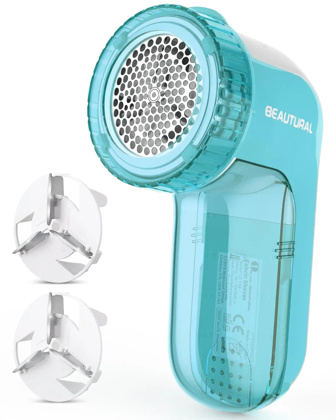 BEAUTURAL Fabric Shaver and Lint Remover, Portable Sweater Defuzzer with 2 Extra Blades | Battery Operated for Garments - main product image