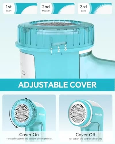 BEAUTURAL Fabric Shaver and Lint Remover, Portable Sweater Defuzzer with 2 Extra Blades | Battery Operated for Garments thumbnail 2