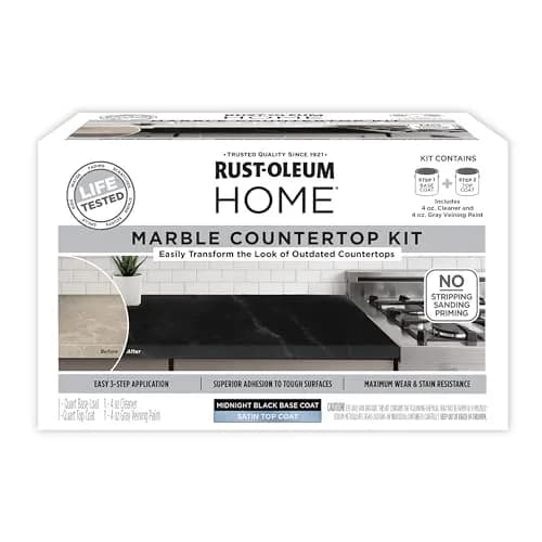 Rust-Oleum Home Marble Black Countertop Coating Kit | Durable Faux Marble Finish, 72 Fl Oz thumbnail 1
