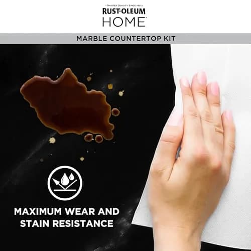 Rust-Oleum Home Marble Black Countertop Coating Kit | Durable Faux Marble Finish, 72 Fl Oz thumbnail 4