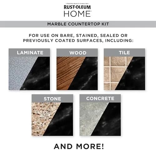 Rust-Oleum Home Marble Black Countertop Coating Kit | Durable Faux Marble Finish, 72 Fl Oz thumbnail 5