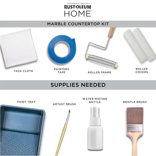 Rust-Oleum Home Marble Black Countertop Coating Kit | Durable Faux Marble Finish, 72 Fl Oz thumbnail 9