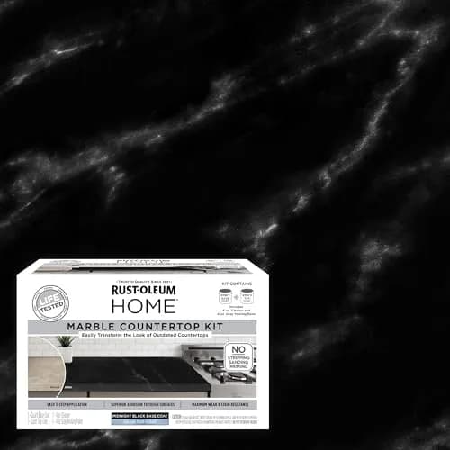 Rust-Oleum Home Marble Black Countertop Coating Kit | Durable Faux Marble Finish, 72 Fl Oz thumbnail 2