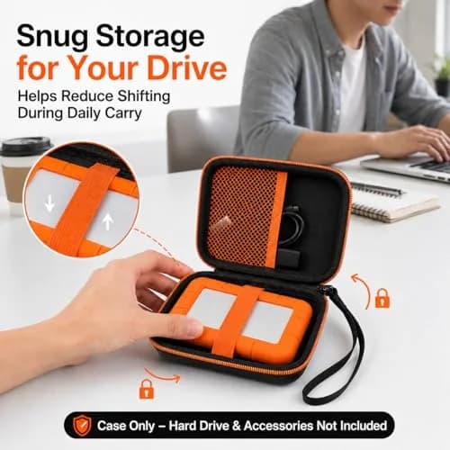 ALKOO Hard Drive Case for LaCie Rugged Mini 1TB-5TB | Protects Drive & Accessories thumbnail 4