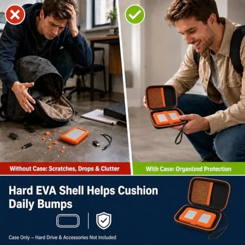 ALKOO Hard Drive Case for LaCie Rugged Mini 1TB-5TB | Protects Drive & Accessories thumbnail 5