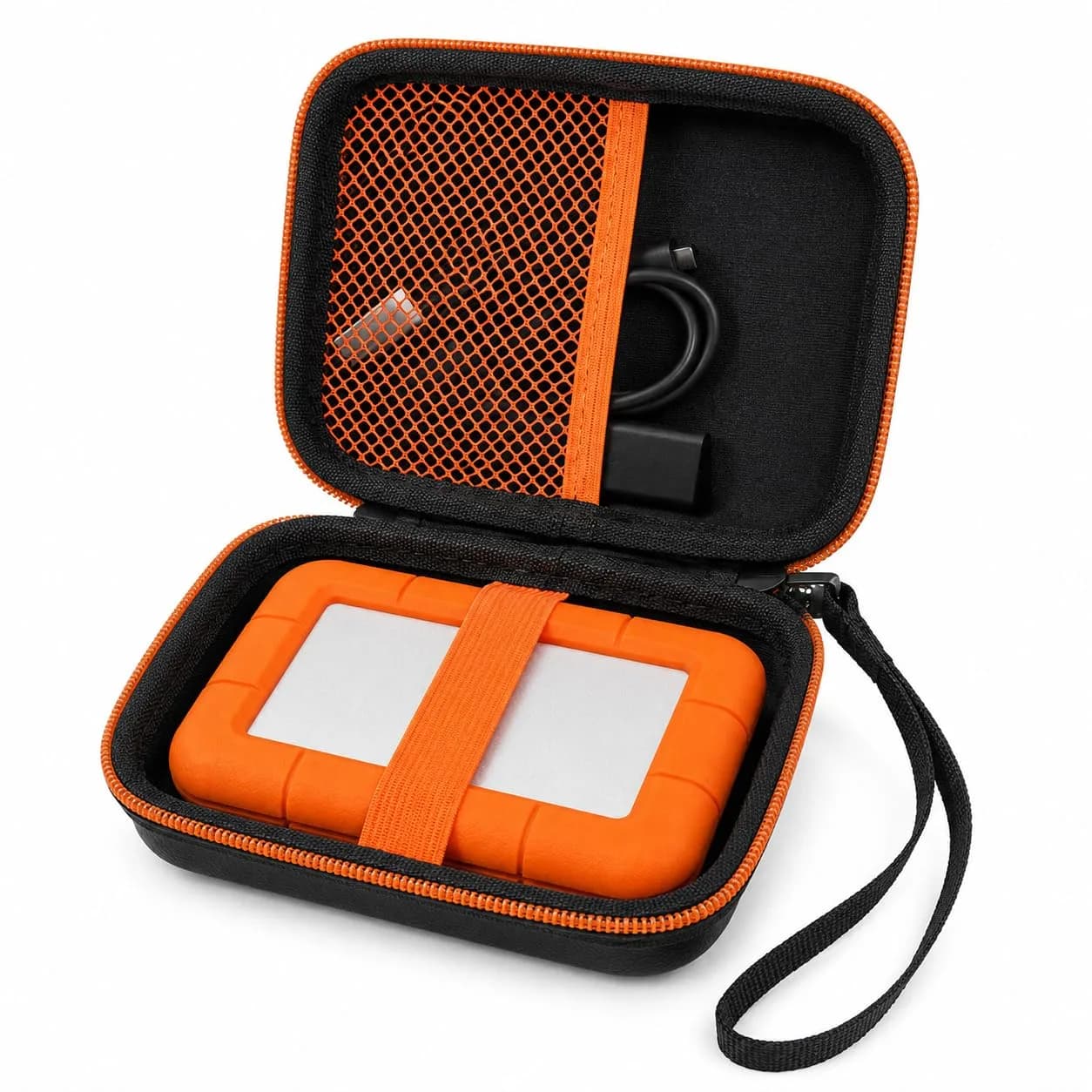 ALKOO Hard Drive Case for LaCie Rugged Mini 1TB-5TB | Protects Drive & Accessories — Midnight Sun