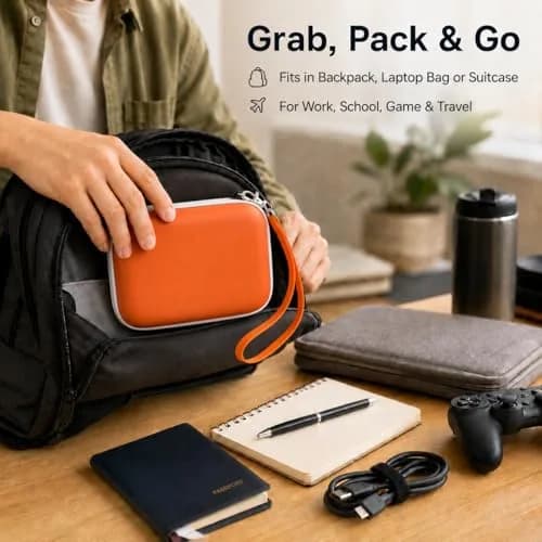 ALKOO Case for LaCie Rugged Mini 1TB/2TB/4TB/5TB External Hard Drive | Tangerine Orange Hard Shell Organizer with Accessory Pocket thumbnail 9