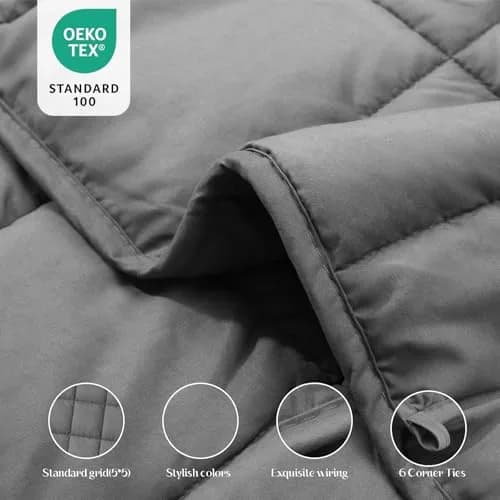 Smart Queen Weighted Blanket 15lbs (48”x72”) Twin Size | Deep Sleep & All-Season Comfort thumbnail 4