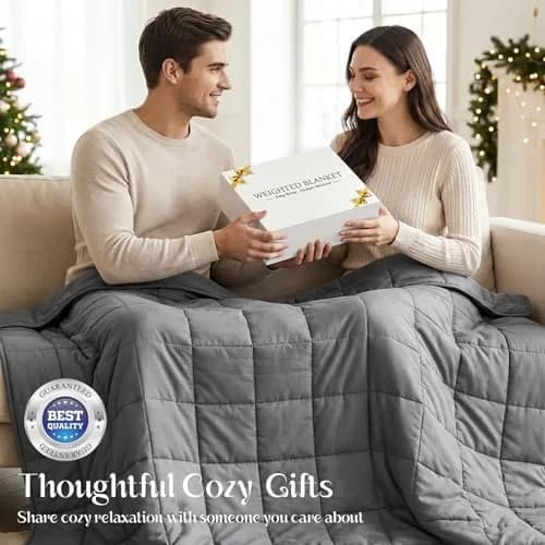 Smart Queen Weighted Blanket 15lbs (48”x72”) Twin Size | Deep Sleep & All-Season Comfort thumbnail 6