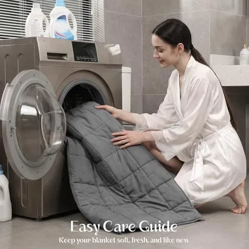 Smart Queen Weighted Blanket 15lbs (48”x72”) Twin Size | Deep Sleep & All-Season Comfort thumbnail 7