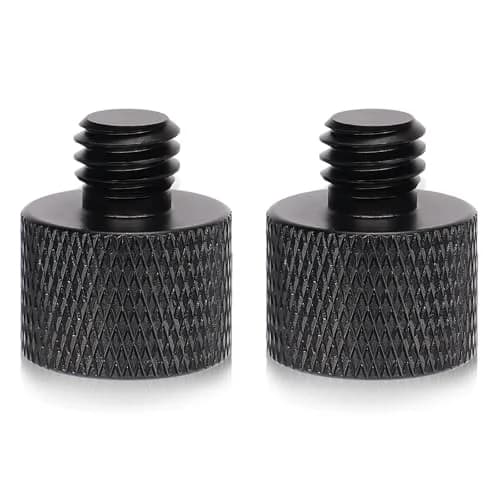 SAVITA Mic Foot Adapter 2pcs Aluminum Black | 3/8 Male to 5/8 Female Tripod Screw Adapter thumbnail 1