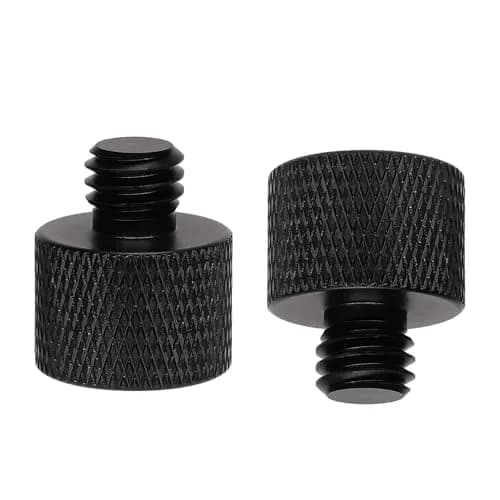 SAVITA Mic Foot Adapter 2pcs Aluminum Black | 3/8 Male to 5/8 Female Tripod Screw Adapter thumbnail 3