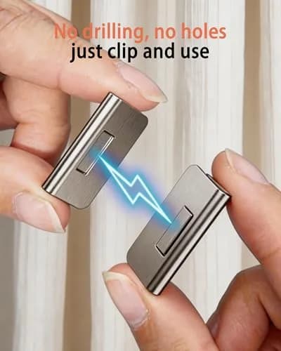JODUY Magnetic Curtain Clips 6 Pairs (12 Pcs) Silver | Tool-Free Light-Blocking Closure Set thumbnail 4