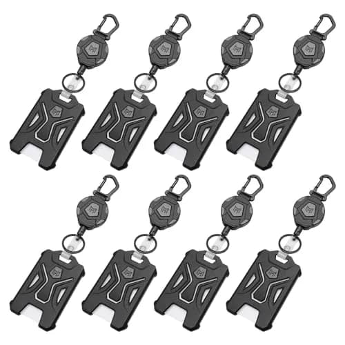 MNGARISTA Black Heavy Duty Retractable Badge Holder with Carabiner Keychain & 31.5" Reel | 8-Pack thumbnail 1