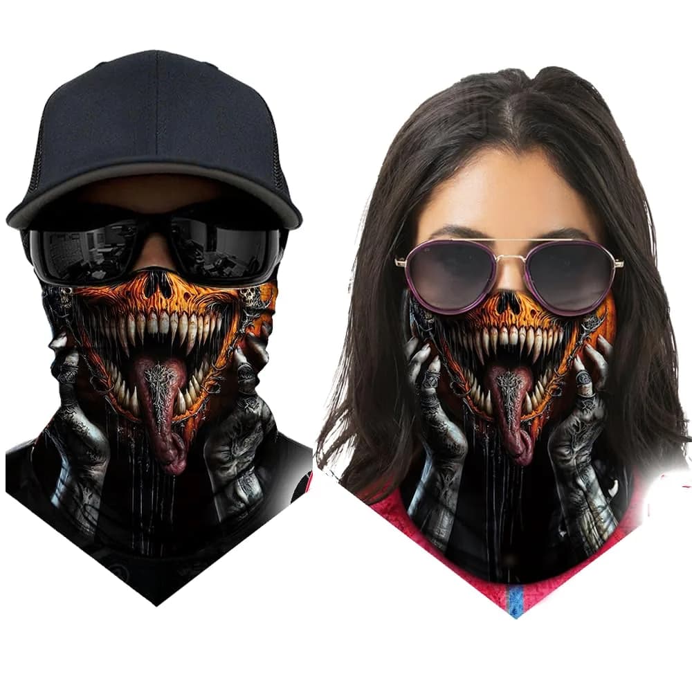 Obacle Skull Triangle Face with Long Tongue Frightening Half Face Mask for Dust, Wind, UV Sun Protection - view 2