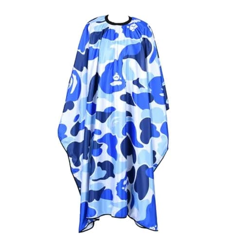 FaHaner Waterproof Barber Cape Blue Polyester Elastic Neck Adjustable Snap | Full Body Coverage for Haircut & Styling thumbnail 1