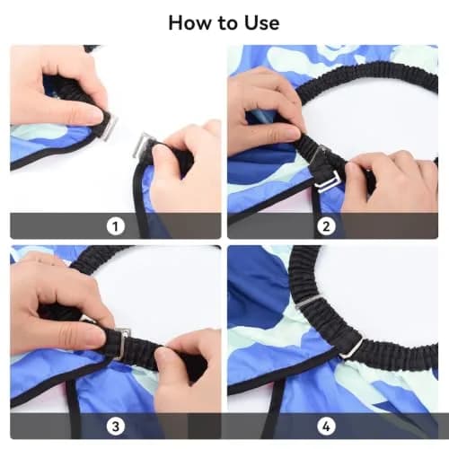 FaHaner Waterproof Barber Cape Blue Polyester Elastic Neck Adjustable Snap | Full Body Coverage for Haircut & Styling thumbnail 4