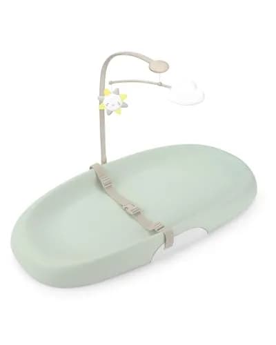 Skip Hop Baby Changing Pad Nursery Style Wipe-Clean Contoured with Cushioned Foam, Non-Skid Base, Built-in Safety Belt & Tuck-Away Toy Bar Fits Standard Changing Tables, Sage | Wipeable, Cushioned & Safe thumbnail 1