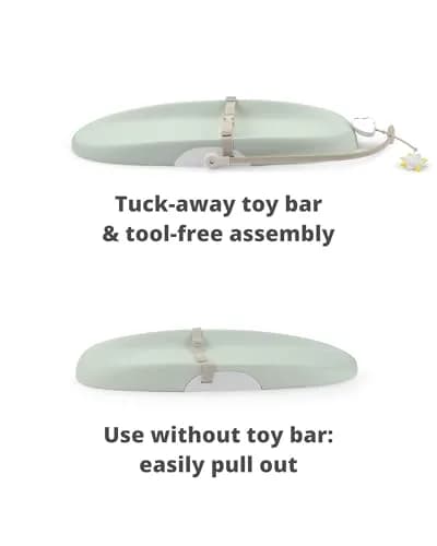 Skip Hop Baby Changing Pad Nursery Style Wipe-Clean Contoured with Cushioned Foam, Non-Skid Base, Built-in Safety Belt & Tuck-Away Toy Bar Fits Standard Changing Tables, Sage | Wipeable, Cushioned & Safe thumbnail 4