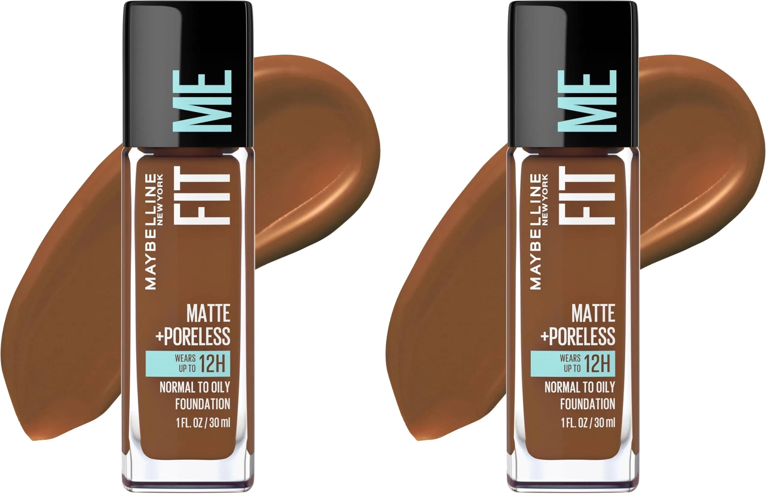 Maybelline Fit Me Matte + Poreless Deep Bronze Liquid Foundation Makeup, 2 Fl Oz (Pack of 2) - main product image