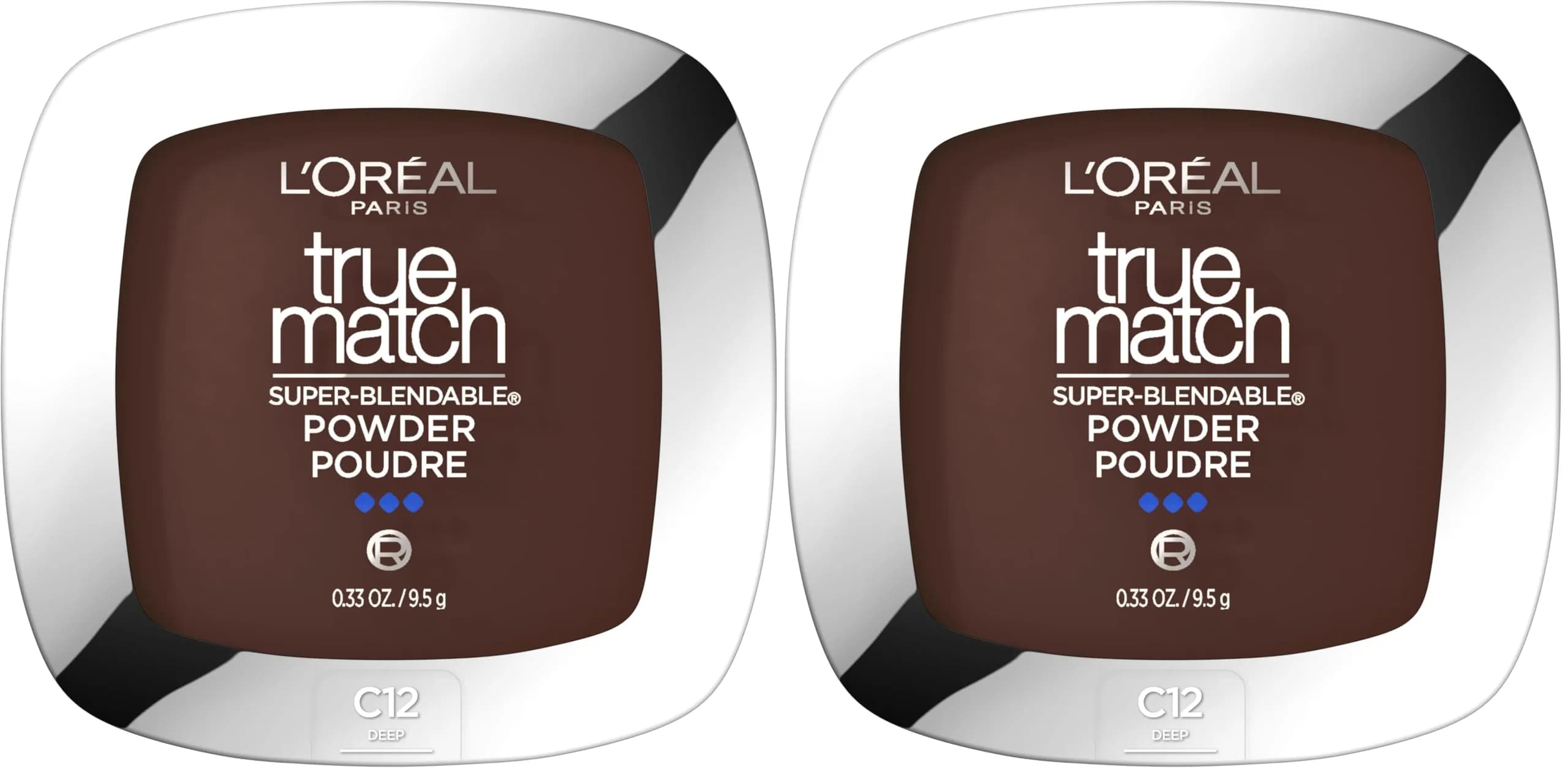 L'Oreal Paris True Match Super Blendable Oil-Free Powder Foundation, Deep C12, 2-Pack - main product image