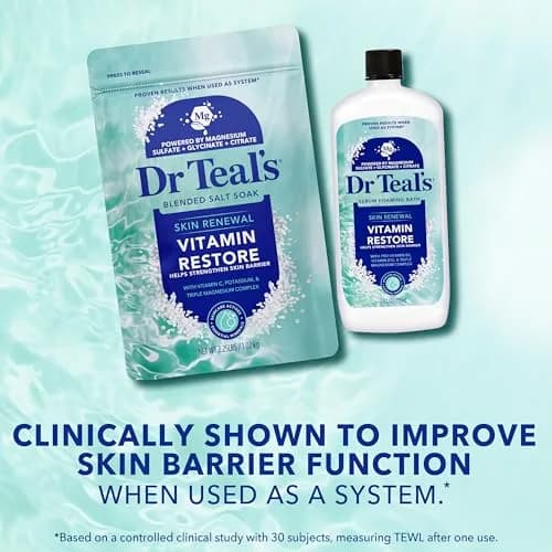 Dr Teal's Skin Renewal Vitamin Restore Salt Soak 36oz (2-pack) | Boosts Skin Barrier & Refreshes thumbnail 4