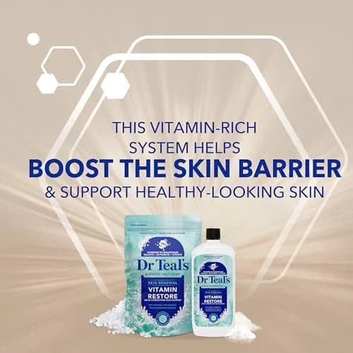 Dr Teal's Skin Renewal Vitamin Restore Salt Soak 36oz (2-pack) | Boosts Skin Barrier & Refreshes thumbnail 7