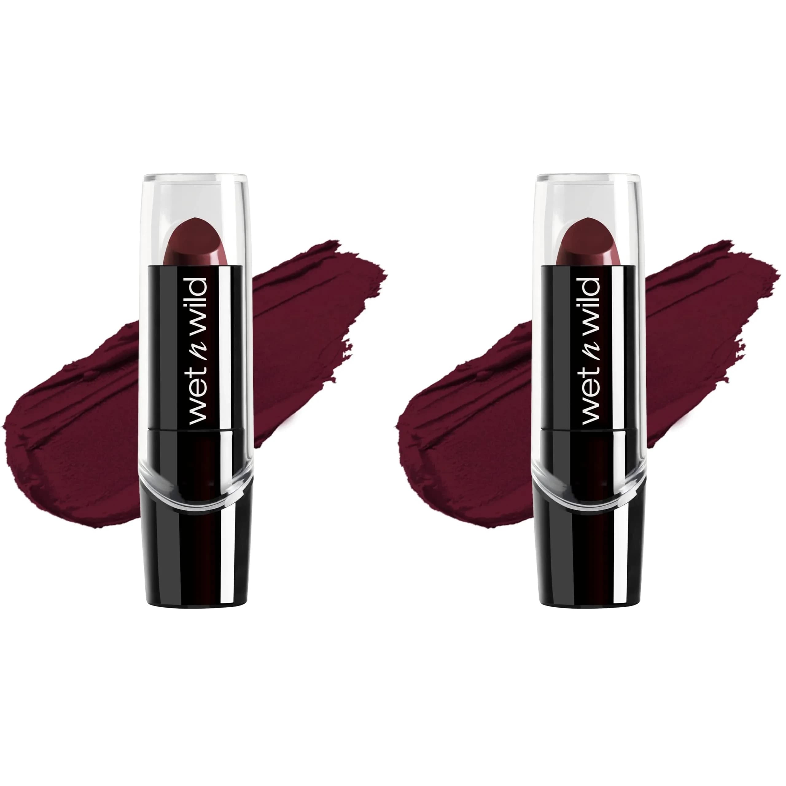 wet n wild Silk Finish Lipstick, Black Orchid (Pack of 2) | Hydrating Rich Buildable Lip Color — Black Orchid