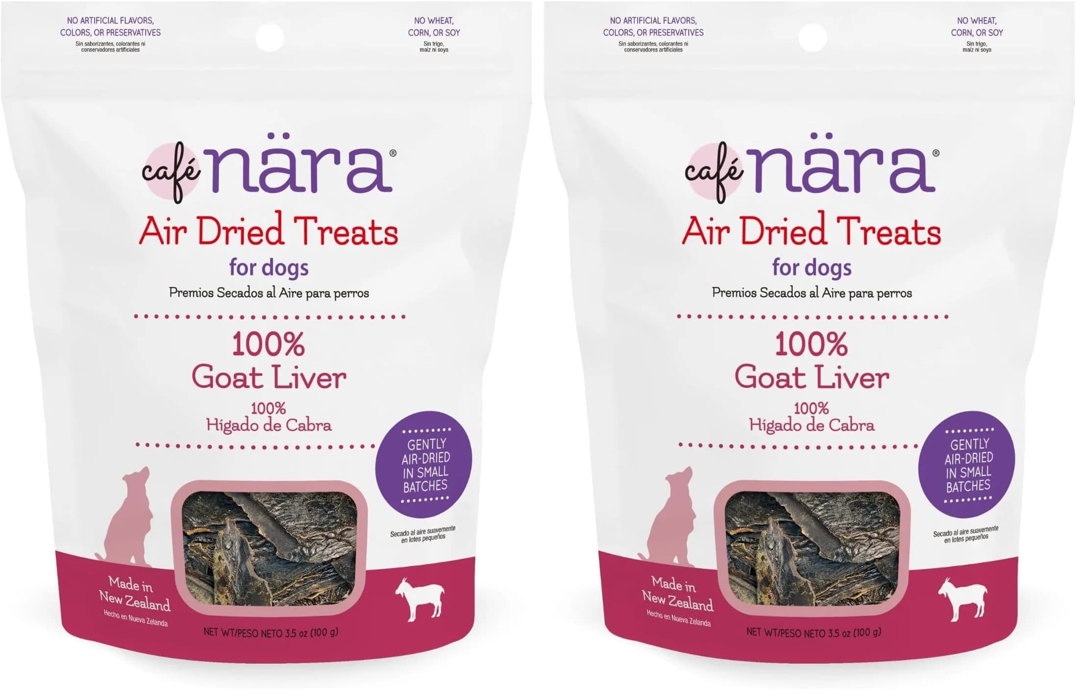 Cafe Nara Goat Liver Air Dried Treats for Dogs 3.5 oz | High-Protein, All-Natural, Grain-Free — Goat Liver