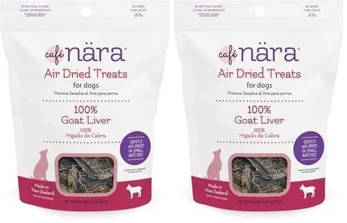 Cafe Nara Goat Liver Air Dried Treats for Dogs 3.5 oz | High-Protein, All-Natural, Grain-Free thumbnail 1